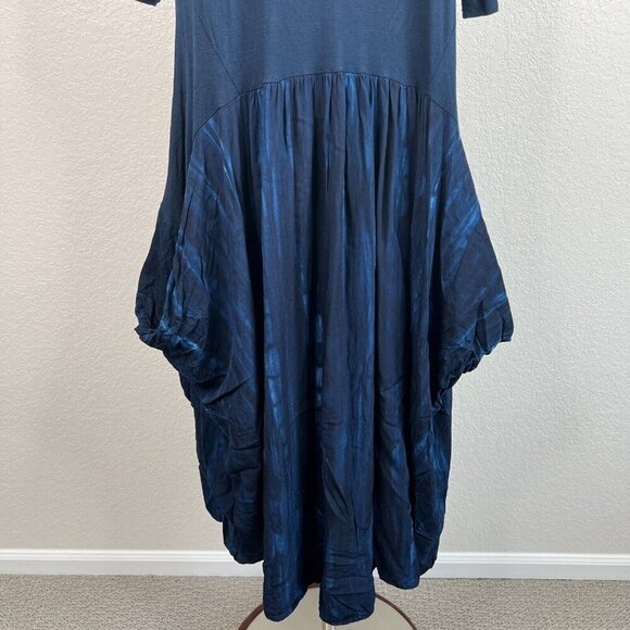 Kaliyana Size 1 / M Gerona Dress Ink Boston Blue Long Pockets Lagenlook Artwear - Picture 3 of 10